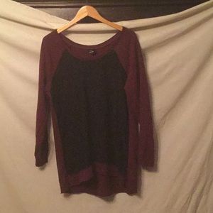 Torrid magenta and black lace sweatshirt